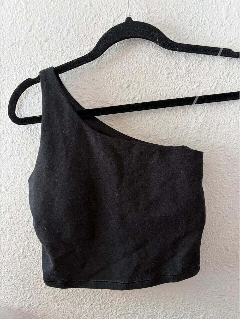 Old Navy Active PowerChill Black one shoulder cropped tank size S light support. - Picture 1 of 3